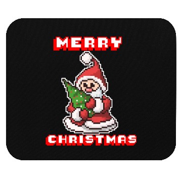 Discover Merry Christmas I Xmas I 8 Bit Pixelated Santa Mouse Pads