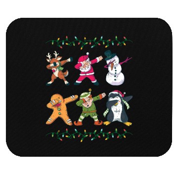 Discover Dabbing Reindeer Santa Snowman Mouse Pads