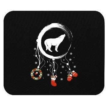 Discover Winter dreamcatcher Christmas Wolf Mouse Pads