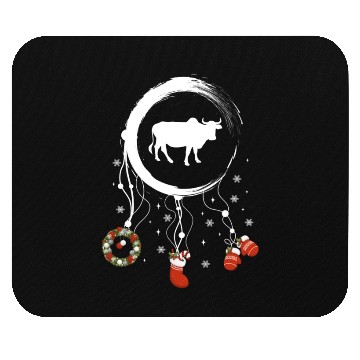 Discover Winter dreamcatcher Christmas Bull Mouse Pads