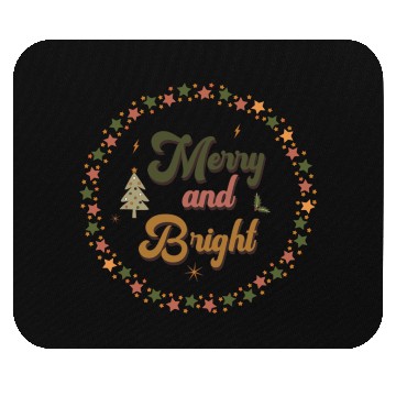 Discover Merry And Bright Groovy Christmas Mouse Pads