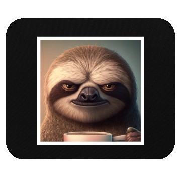 Discover 3d Sloth grumpy Coffee I hate people good morning Mouse Pads