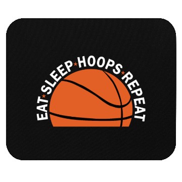 Discover Eat Sleep Hoops Repeat Basketball Mouse Pads