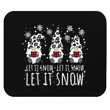 Discover LET IT SNOW Winter Gnome Leopard Buffalo Plaid Mouse Pads