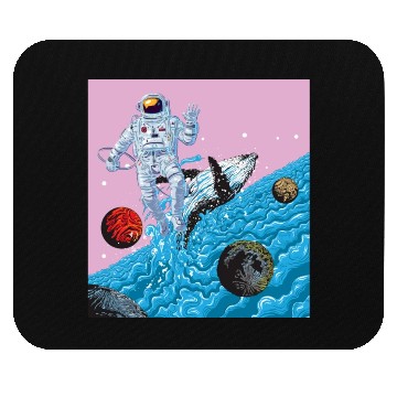 Discover Astronaut in a ocean world full of whales fantasy Mouse Pads