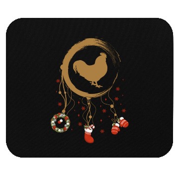 Discover Winter dreamcatcher Christmas Rooster Mouse Pads