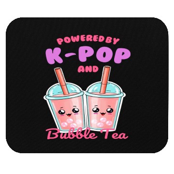 Discover Powered By K POP And Bubble Tea Mouse Pads