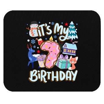 Discover It's My 7 Birthday Snowman Holiday Donut Winter Mouse Pads
