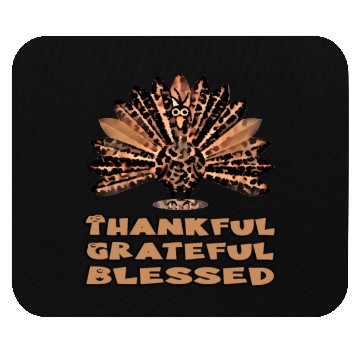 Discover Thankful grateful blessed leopard Mouse Pads