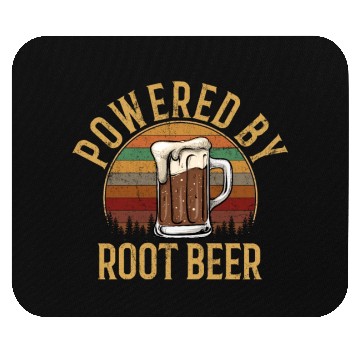 Discover Powered by root beer, root beer Mouse Pads
