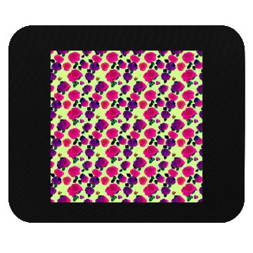 Discover Purple Pink roses yellow background Mouse Pads