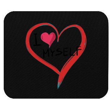Discover i love me heart text icon shape Mouse Pads
