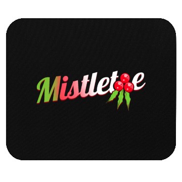 Discover Green Red White Mistletoe Logo For Christmas Mouse Pads