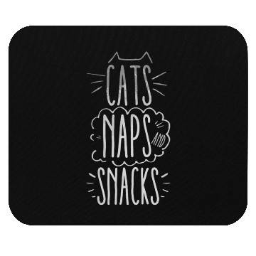 Discover Cats Naps And Snacks Cat Lover Funny Mouse Pads