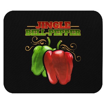 Discover Red And Green Jingle Bell Pepper For Christmas Mouse Pads