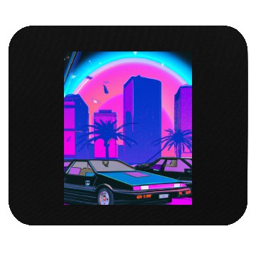 Discover Vaporwave Car Synthwave City Mouse Pads
