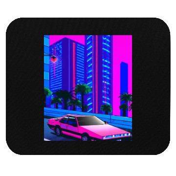 Discover Vaporwave Car Synthwave City Mouse Pads