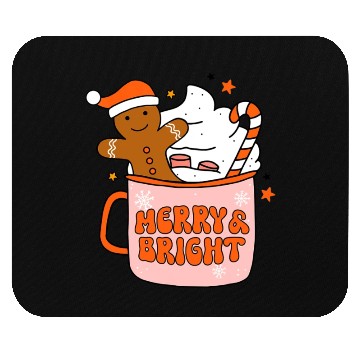 Discover Retro Groovy Merry & Bright Gingerbread Christmas Mouse Pads