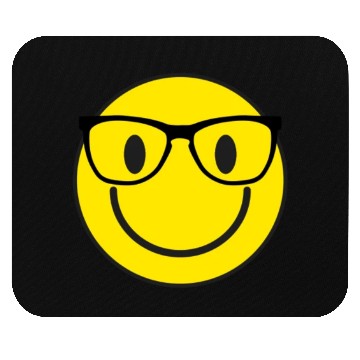 Discover Nerd Smile Face Emoticon Eyeglasses Nerd Smiley Mouse Pads