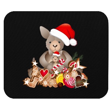 Discover cute kangaroo for christmas with santa hat Mouse Pads