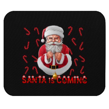 Discover Christmas is coming Santa candy cane Mouse Pads