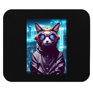 Discover Techno Cat In Japan Neon City Mouse Pads