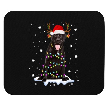 Discover Black Lab Labrador Christmas Tree Light Pajama Dog Mouse Pads