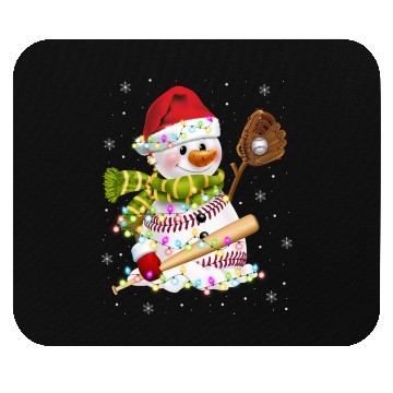 Discover Christmas Baseball Bat Snowman Santa Snowflake Mouse Pads