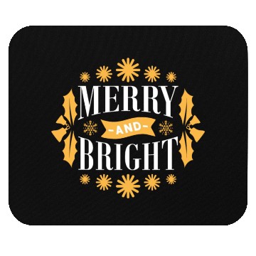 Discover Merry And Bright Snowflakes Mistletoe Xmas Holiday Mouse Pads
