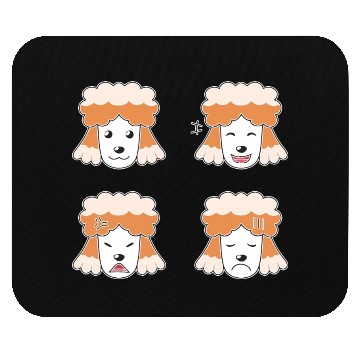 Discover Funny Poodle Dog Cartoon Faces Mouse Pads
