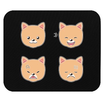 Discover Funny Pomeranian Dog Cartoon Faces Mouse Pads