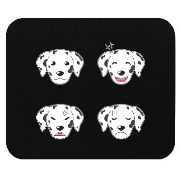 Discover Funny Dalmatian Dog Cartoon Faces Mouse Pads