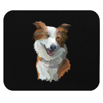 Discover Cute Brown Border Collie Dog Watercolor Painting Mouse Pads