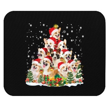 Discover Corgi Christmas Tree Santa Hat Dog Lover Mouse Pads