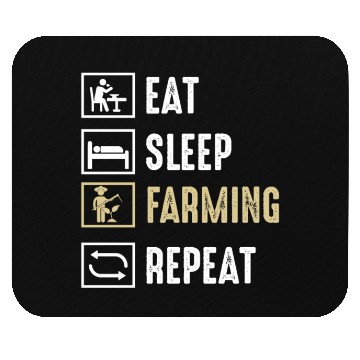 Discover Funny Quote Eat Sleep Farming Repeat Mouse Pads