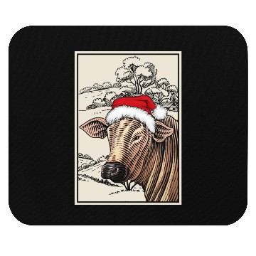Discover Christmas Cow Farming Xmas Animal Mouse Pads