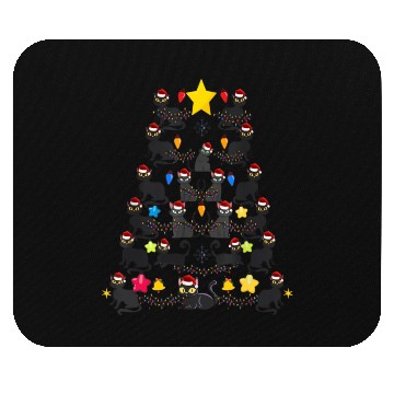 Discover Black Cat christmas light funny cat lover Mouse Pads