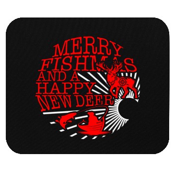 Discover Christmas Mouse Pads, Merry Fishmas And Happy New Deer