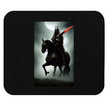 Discover Warrior on the black horse Mouse Pads