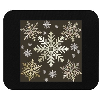Discover Beige Snowflakes Christmas Pattern Mouse Pads