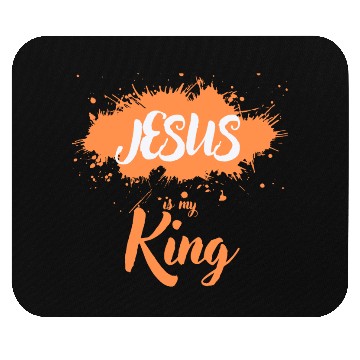 Discover JESUS is my King orange light Mouse Pads