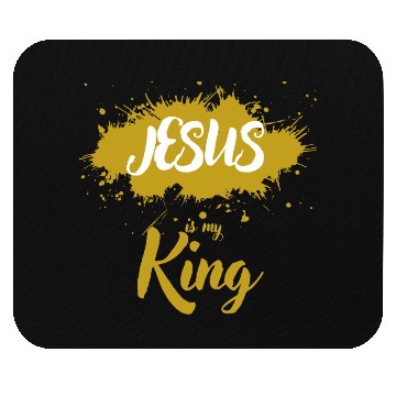 Discover JESUS is my King golden light Mouse Pads