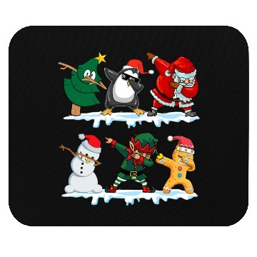 Discover Dabbing Santa Elf Friends Funny Christmas Dabs Mouse Pads