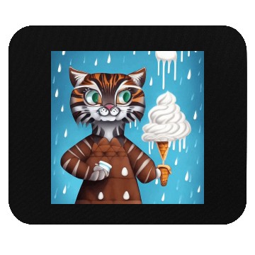 Discover happy tiger love ice cream Mouse Pads