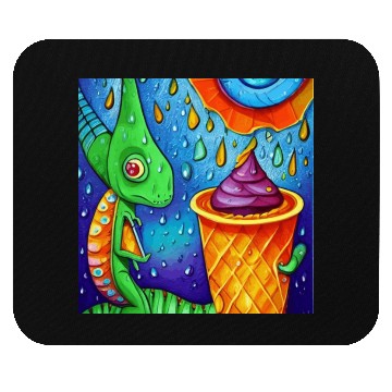 Discover happy dinosaur love ice cream Mouse Pads