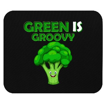 Discover Green Is Groovy Vegetable Broccoli Mouse Pads