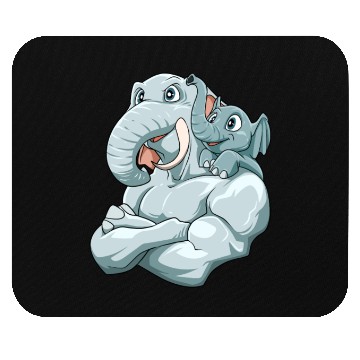 Discover Strong Elephant with Elephant Kid for a Elephant Mouse Pads