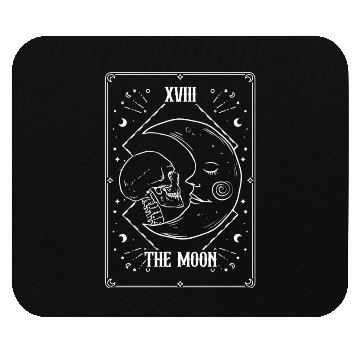 Discover Tarot Card Gothic Skull Moon Goth The Moon Mouse Pads