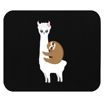Discover Cute kawaii llama with sloth Mouse Pads