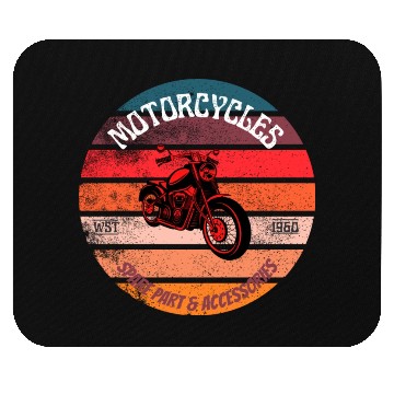Discover Black & Red Vintage Motorcycle Mouse Pads